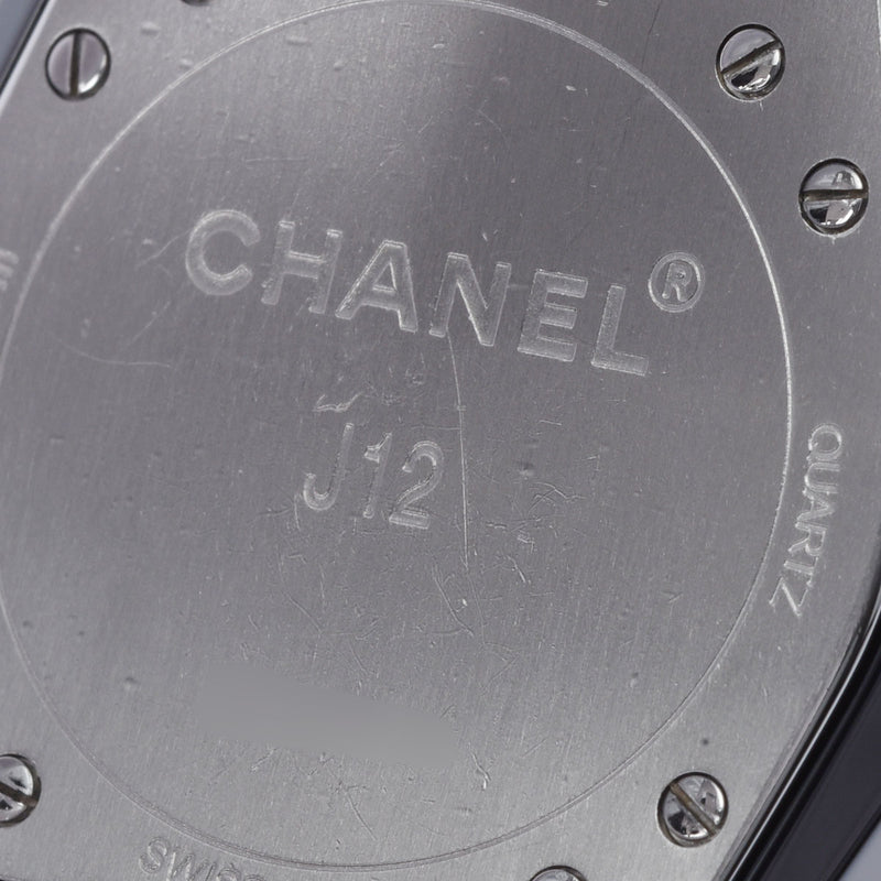 CHANEL シャネル J12 33mm 12Pダイヤ H1625 レディース 黒セラミック 腕時計 クオーツ ブラック文字盤 Aランク 中古 銀蔵