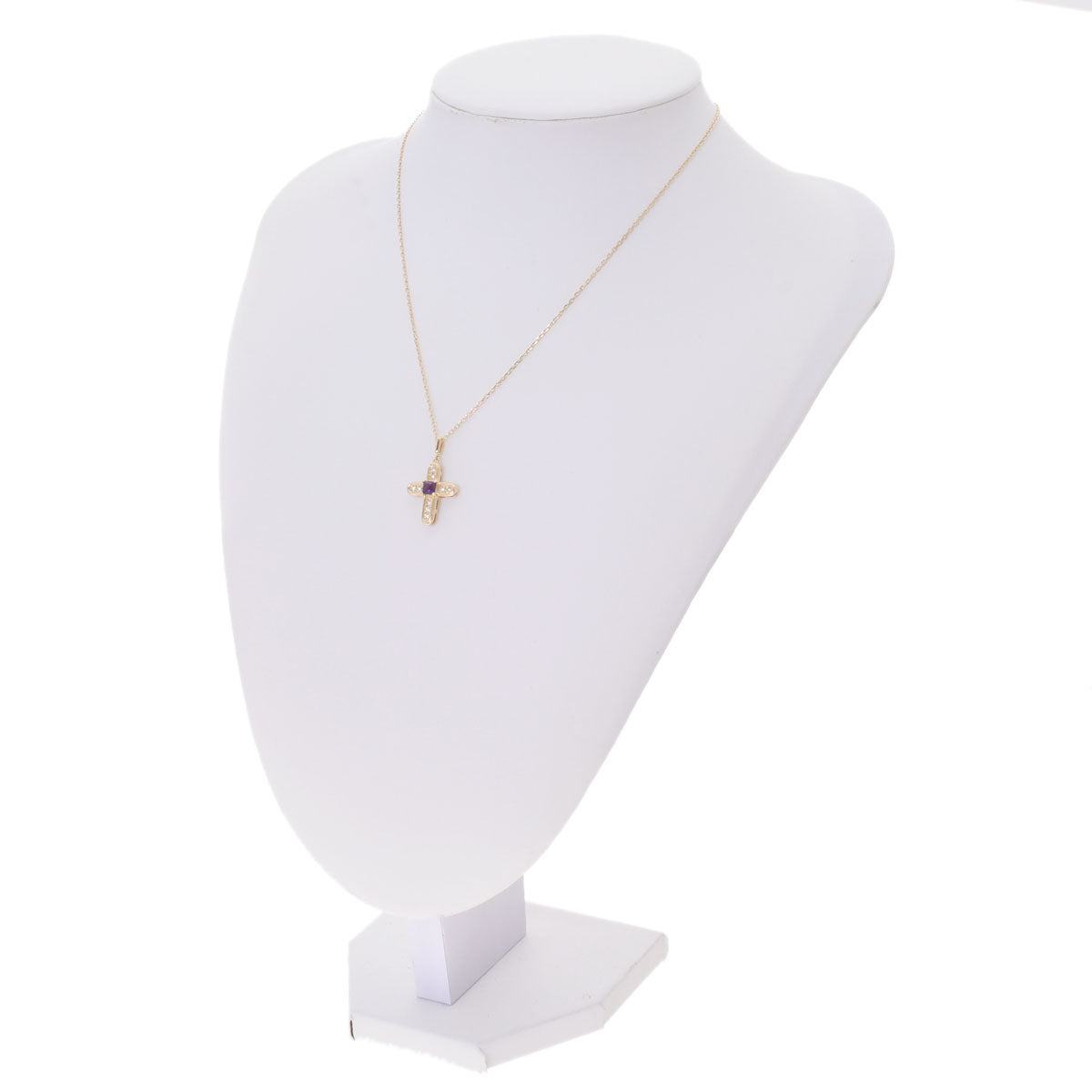 ミキモトクロスネックレス アメジスト0.31ct ダイヤ0.12ct レディース ミキモトクロスネックレス アメジスト0.31ct ダイヤ0.12ct レディース