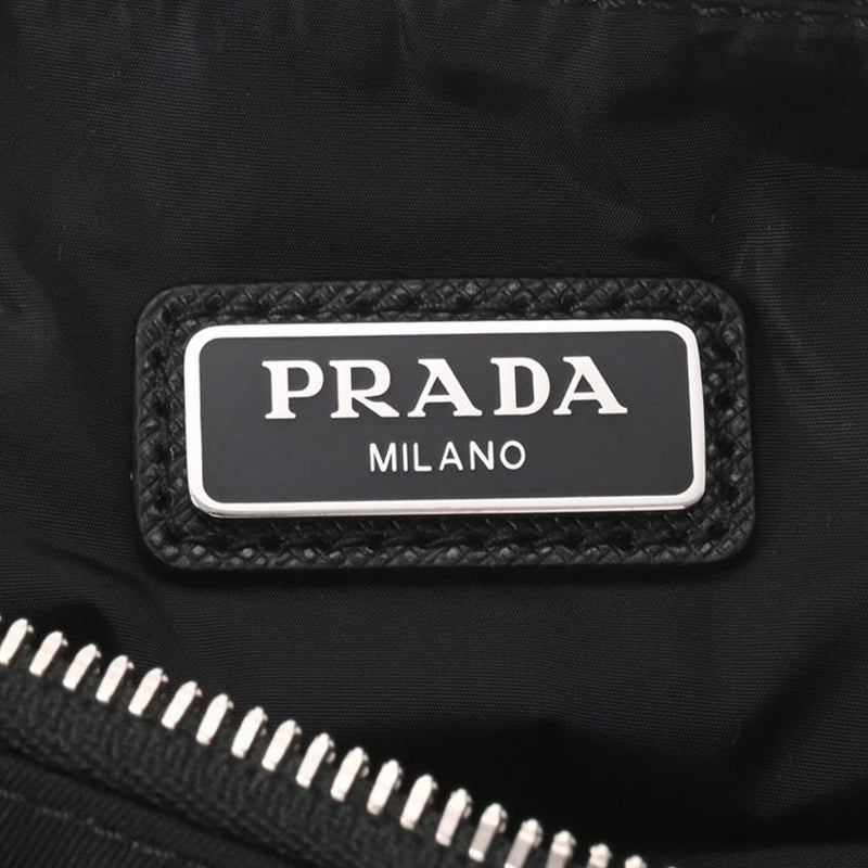 PRADA プラダ クラッチバッグ ブラック シルバー金具 2NH011 ユニセックス ナイロン サフィアーノ クラッチバッグ Aランク 中古 銀蔵