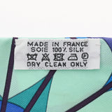 HERMES エルメス ツイリー ROSE DE COMPAS ブルー/グリーン レディース シルク100％ スカーフ ABランク 中古 銀蔵