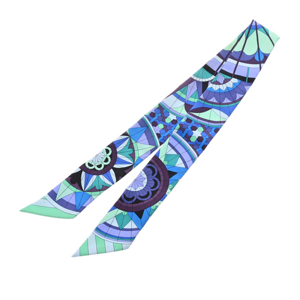 HERMES エルメス ツイリー ROSE DE COMPAS ブルー/グリーン レディース シルク100％ スカーフ ABランク 中古 銀蔵