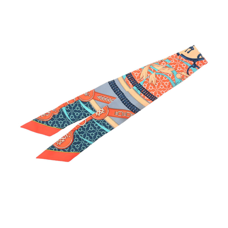 HERMES エルメス ツイリー オレンジ レディース シルク100％ スカーフ ABランク 中古 銀蔵