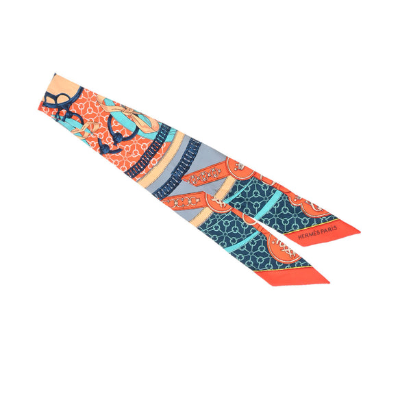 HERMES エルメス ツイリー オレンジ レディース シルク100％ スカーフ ABランク 中古 銀蔵