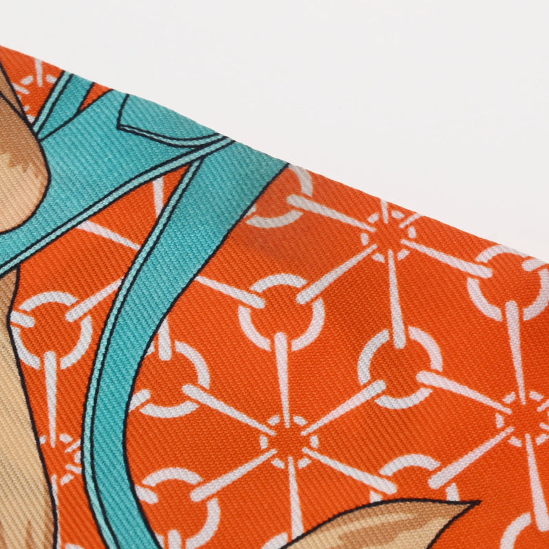 HERMES エルメス ツイリー オレンジ レディース シルク100％ スカーフ ABランク 中古 銀蔵