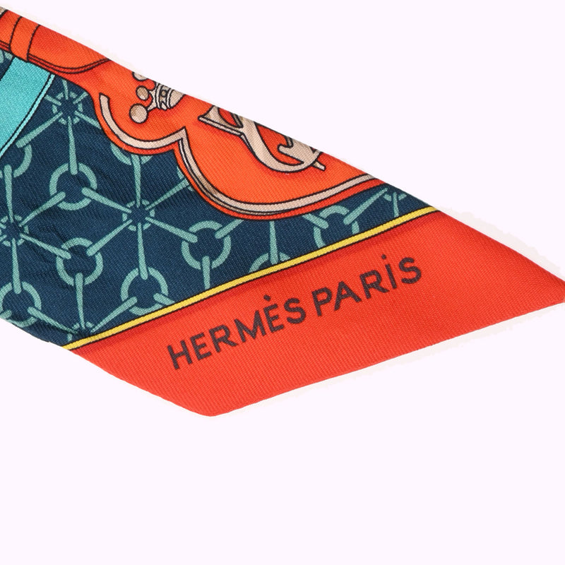 HERMES エルメス ツイリー オレンジ レディース シルク100％ スカーフ ABランク 中古 銀蔵