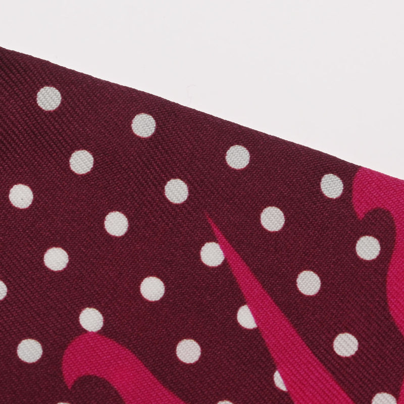 HERMES エルメス ツイリー ASTROLOGIE A POIS 新タグ ボルドー/ピンク レディース シルク100％ スカーフ ABランク 中古 銀蔵