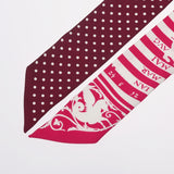 HERMES エルメス ツイリー ASTROLOGIE A POIS 新タグ ボルドー/ピンク レディース シルク100％ スカーフ ABランク 中古 銀蔵