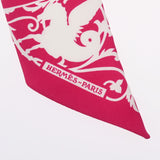 HERMES エルメス ツイリー ASTROLOGIE A POIS 新タグ ボルドー/ピンク レディース シルク100％ スカーフ ABランク 中古 銀蔵