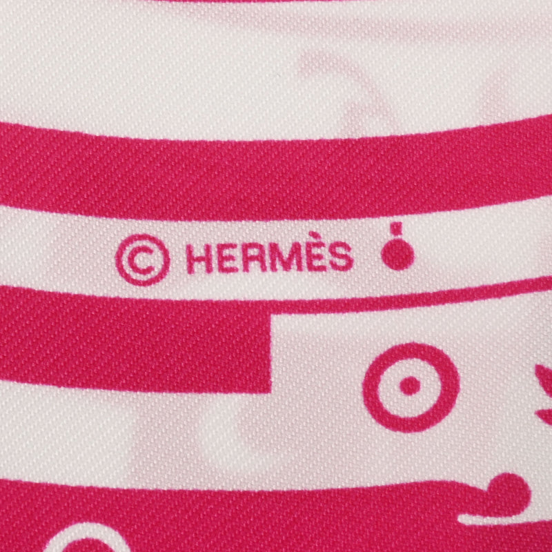 HERMES エルメス ツイリー ASTROLOGIE A POIS 新タグ ボルドー/ピンク レディース シルク100％ スカーフ ABランク 中古 銀蔵