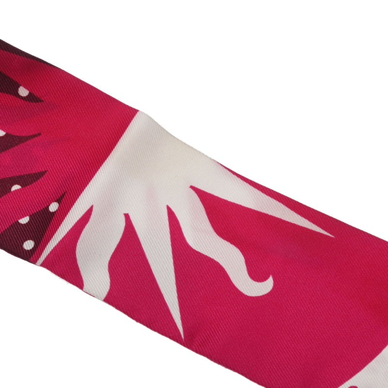 HERMES エルメス ツイリー ASTROLOGIE A POIS 新タグ ボルドー/ピンク レディース シルク100％ スカーフ ABランク 中古 銀蔵