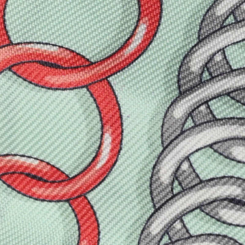 HERMES エルメス ツイリー MAILLONS 新タグ ブルー/グリーン レディース シルク100％ スカーフ ABランク 中古 銀蔵