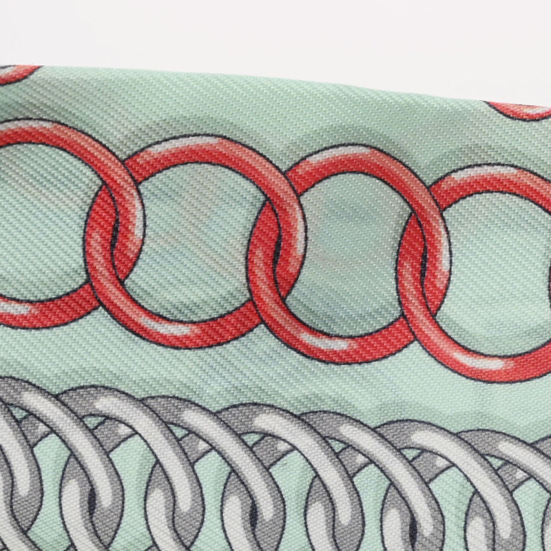 HERMES エルメス ツイリー MAILLONS 新タグ ブルー/グリーン レディース シルク100％ スカーフ ABランク 中古 銀蔵