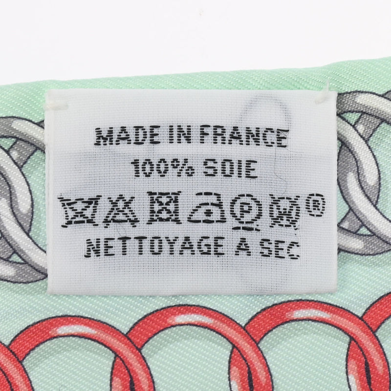 HERMES エルメス ツイリー MAILLONS 新タグ ブルー/グリーン レディース シルク100％ スカーフ ABランク 中古 銀蔵