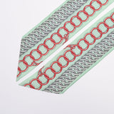 HERMES エルメス ツイリー MAILLONS 新タグ ブルー/グリーン レディース シルク100％ スカーフ ABランク 中古 銀蔵