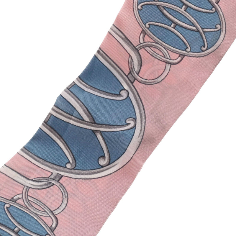 HERMES エルメス ツイリー LIFT PROFILE 新タグ ピンク/イエロー レディース シルク100％ スカーフ ABランク 中古 銀蔵