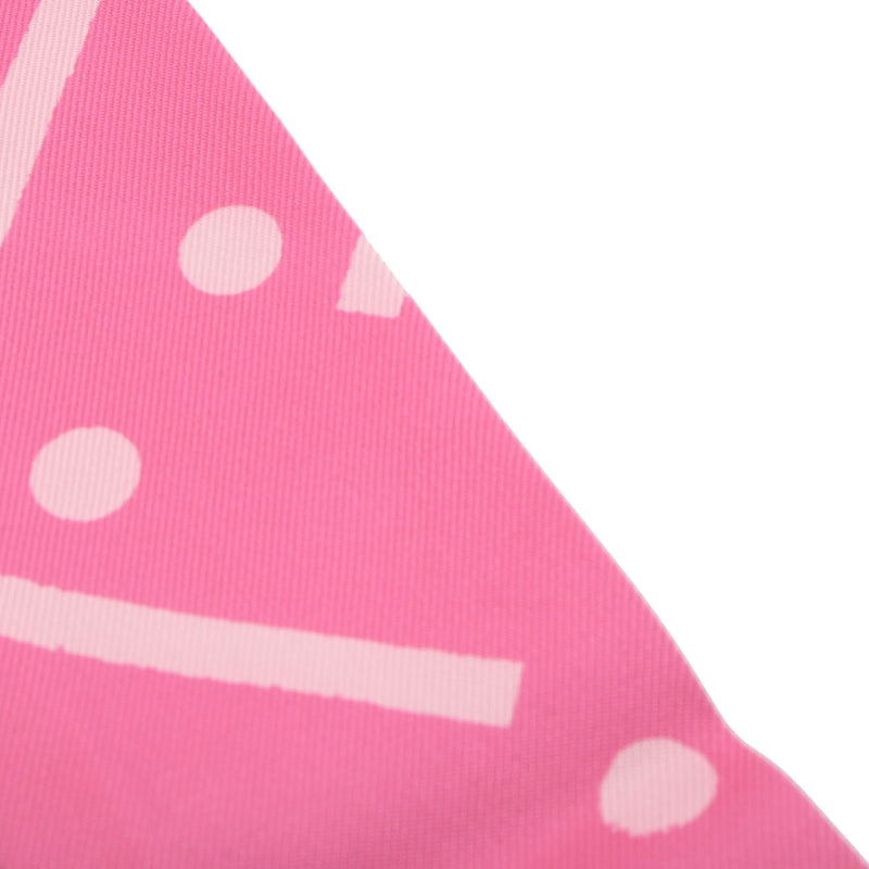 HERMES エルメス ツイリー JEU DE SOIE 新タグ ピンク/黒 レディース シルク100％ スカーフ ABランク 中古 銀蔵