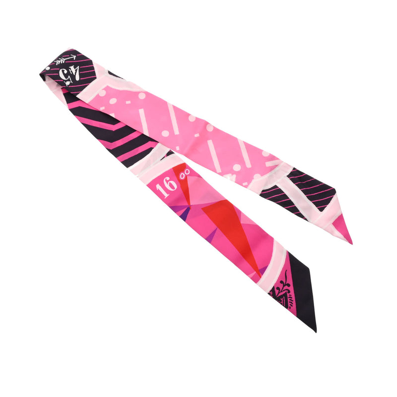 HERMES エルメス ツイリー JEU DE SOIE 新タグ ピンク/黒 レディース シルク100％ スカーフ ABランク 中古 銀蔵