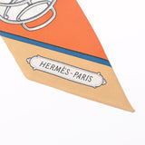 HERMES エルメス ツイリー LIFT PROFILE 新タグ オレンジ/ベージュ レディース シルク100％ スカーフ ABランク 中古 銀蔵