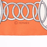 HERMES エルメス ツイリー LIFT PROFILE 新タグ オレンジ/ベージュ レディース シルク100％ スカーフ ABランク 中古 銀蔵
