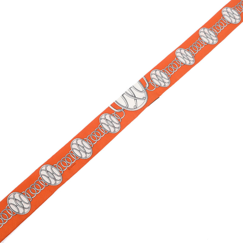HERMES エルメス ツイリー LIFT PROFILE 新タグ オレンジ/ベージュ レディース シルク100％ スカーフ ABランク 中古 銀蔵