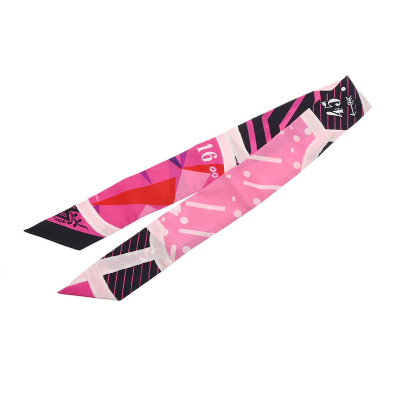 HERMES エルメス ツイリー JEU DE SOIE 新タグ ピンク/黒 レディース シルク100％ スカーフ ABランク 中古 銀蔵