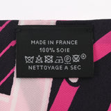 HERMES エルメス ツイリー JEU DE SOIE 新タグ ピンク/黒 レディース シルク100％ スカーフ ABランク 中古 銀蔵