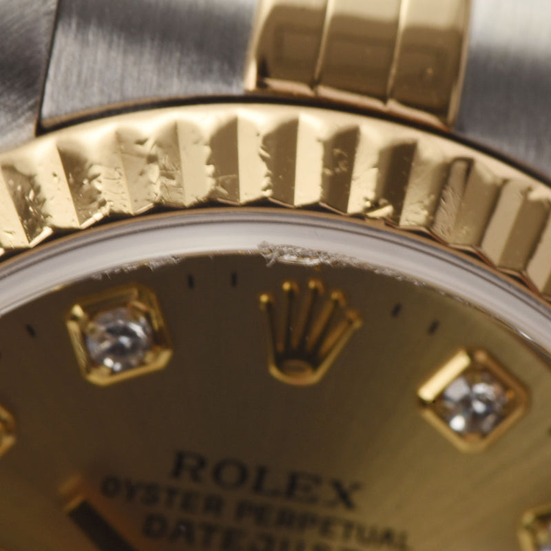 ROLEX ロレックス デイトジャスト 10Pダイヤ 69173G レディース YG/SS 腕時計 自動巻き シャンパン文字盤 Aランク 中古 銀蔵