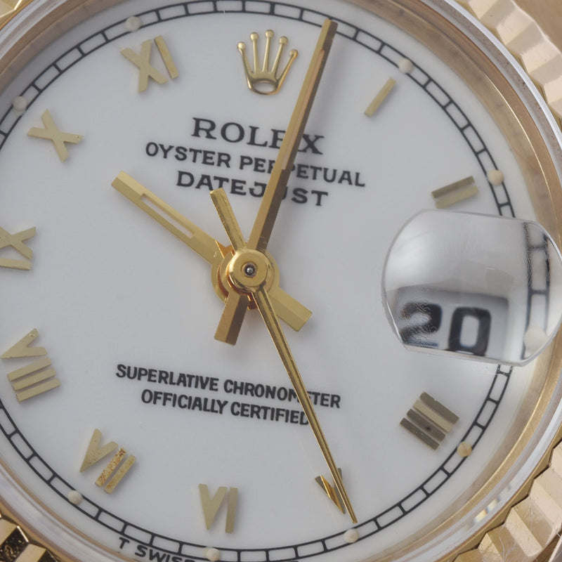ROLEX ロレックス デイトジャスト 69178 レディース YG 腕時計 自動巻き 白文字盤 Aランク 中古 銀蔵
