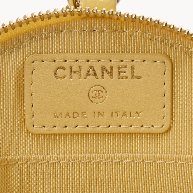 シャネルジップコインパース バッグチャーム イエロー ゴールド金具 レディース キャビアスキン コインケース AP2083 CHANEL 中古 ...