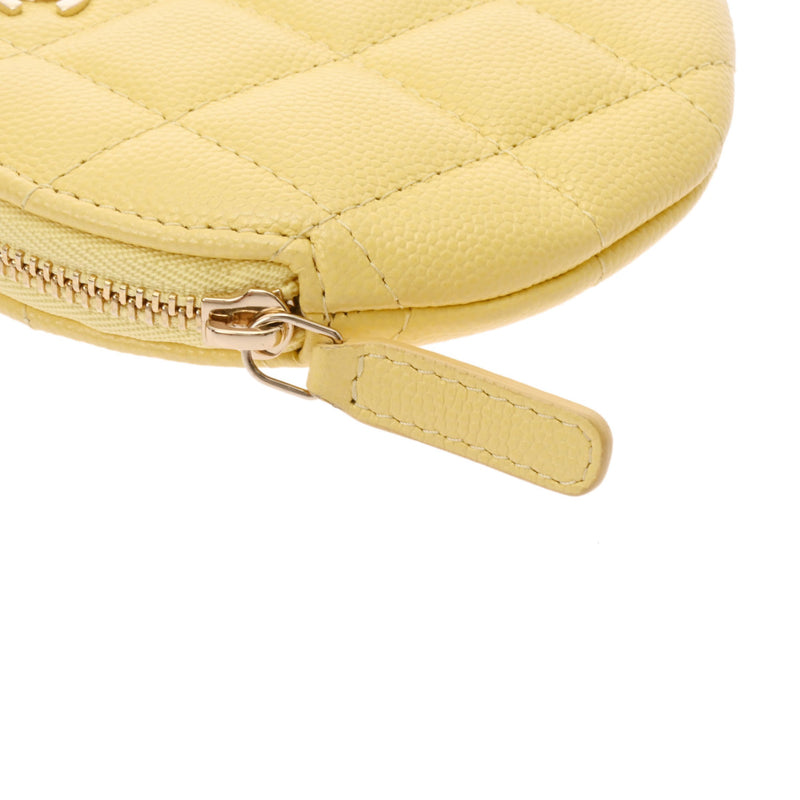 シャネルジップコインパース バッグチャーム イエロー ゴールド金具 レディース キャビアスキン コインケース AP2083 CHANEL 中古 ...