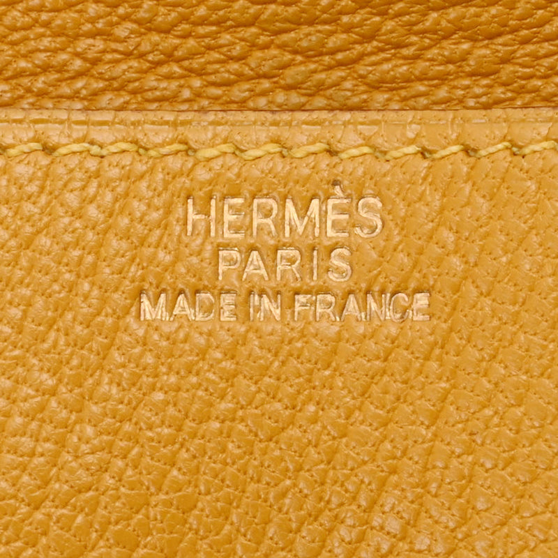 HERMES エルメス ルヴァンキャトル ジョーヌ ゴールド金具 □F刻印(2002年頃) ユニセックス シェーブル コインケース Bランク 中古 銀蔵