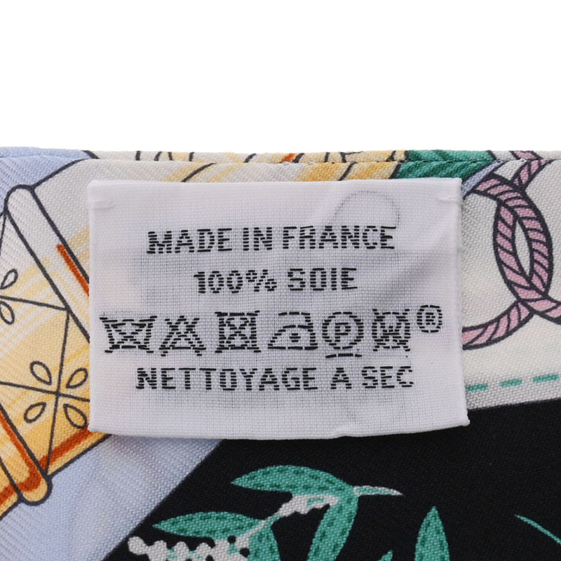 HERMES エルメス ツイリー CLIQUETIS ブラック/ローズ/ミント レディース シルク100％ スカーフ Aランク 中古 銀蔵