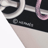 HERMES エルメス ツイリー CLIQUETIS ブラック/ローズ/ミント レディース シルク100％ スカーフ Aランク 中古 銀蔵