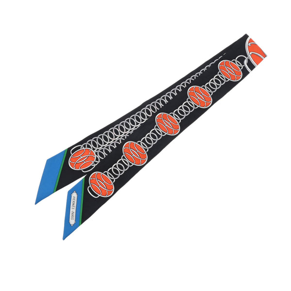 HERMES エルメス ツイリー LIFT PROFILE ブラック/コバルト/バーミリオン レディース シルク100％ スカーフ Aランク 中古 銀蔵