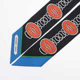 HERMES エルメス ツイリー LIFT PROFILE ブラック/コバルト/バーミリオン レディース シルク100％ スカーフ Aランク 中古 銀蔵