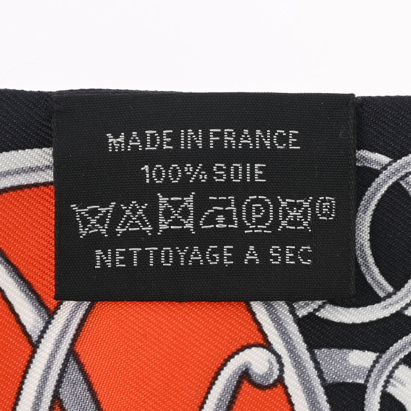 HERMES エルメス ツイリー LIFT PROFILE ブラック/コバルト/バーミリオン レディース シルク100％ スカーフ Aランク 中古 銀蔵