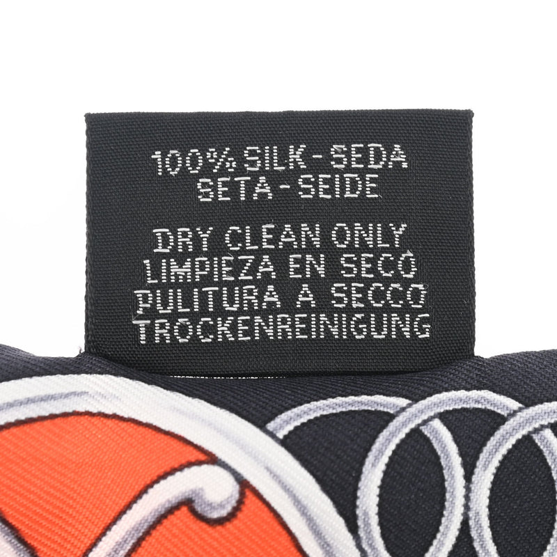 HERMES エルメス ツイリー LIFT PROFILE ブラック/コバルト/バーミリオン レディース シルク100％ スカーフ Aランク 中古 銀蔵