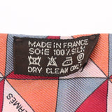 HERMES エルメス ツイリー オレンジ/レッド/ピンク レディース シルク100％ スカーフ ABランク 中古 銀蔵