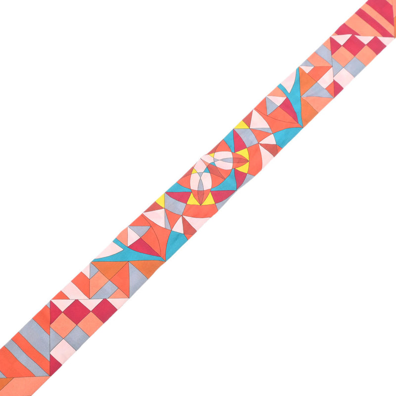 HERMES エルメス ツイリー オレンジ/レッド/ピンク レディース シルク100％ スカーフ ABランク 中古 銀蔵