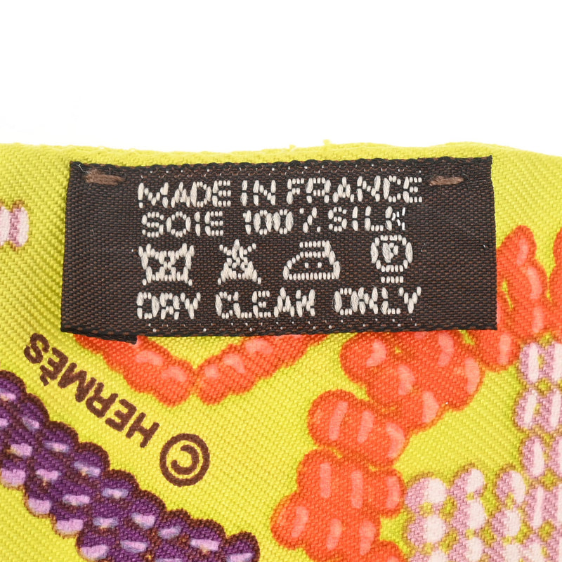 HERMES エルメス ツイリー KELLY EN PERLES イエローグリーン レディース シルク100％ スカーフ ABランク 中古 銀蔵