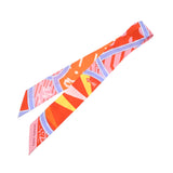 HERMES エルメス ツイリー JEU DE SOIE ヴュローズ/オレンジ/ラベンダー レディース シルク100％ スカーフ ABランク 中古 銀蔵