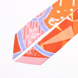 HERMES エルメス ツイリー JEU DE SOIE ヴュローズ/オレンジ/ラベンダー レディース シルク100％ スカーフ ABランク 中古 銀蔵