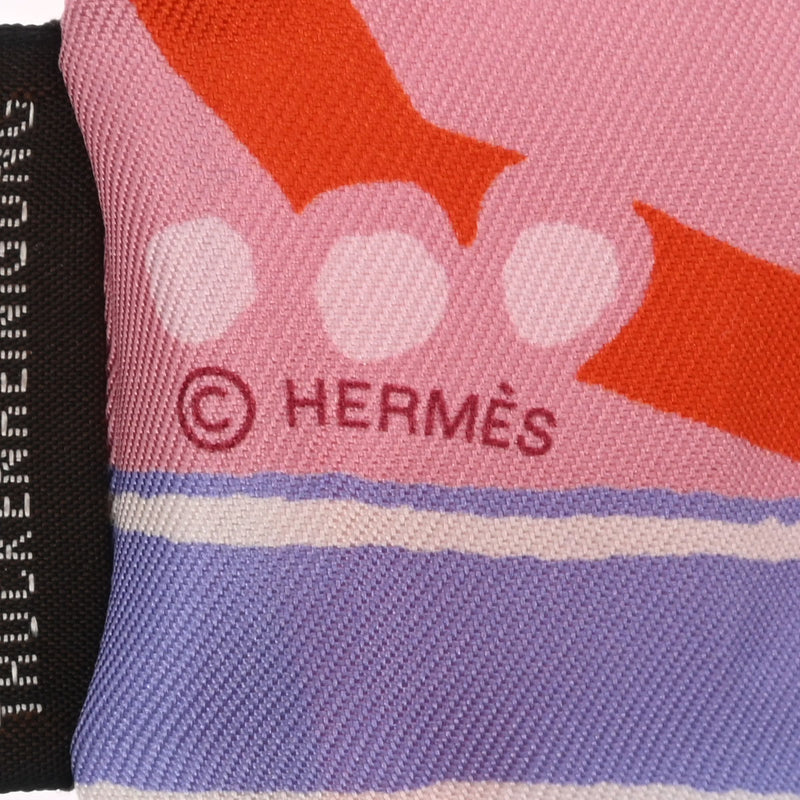 HERMES エルメス ツイリー JEU DE SOIE ヴュローズ/オレンジ/ラベンダー レディース シルク100％ スカーフ ABランク 中古 銀蔵