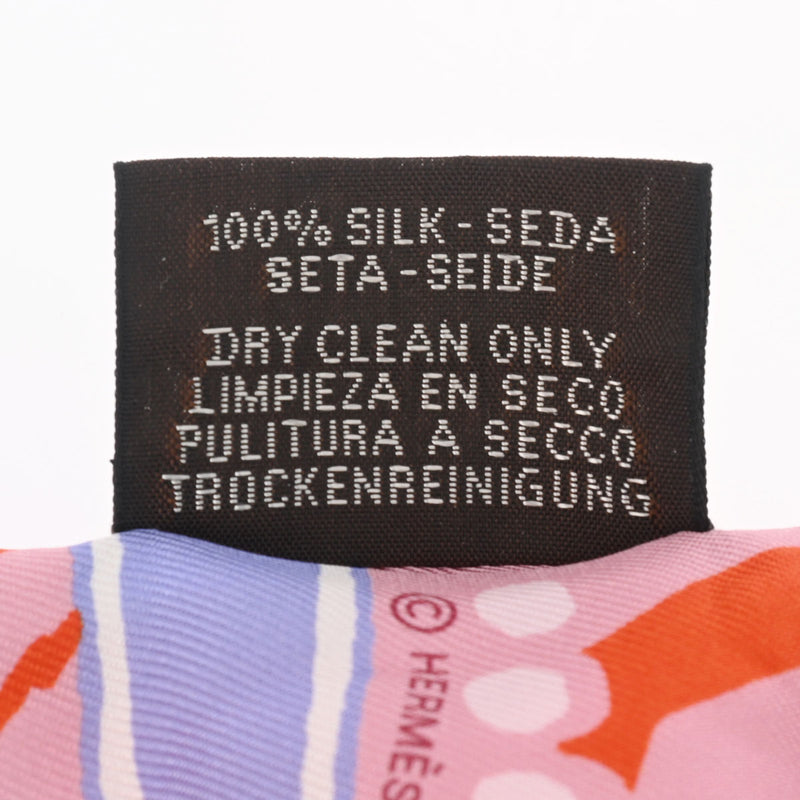 HERMES エルメス ツイリー JEU DE SOIE ヴュローズ/オレンジ/ラベンダー レディース シルク100％ スカーフ ABランク 中古 銀蔵