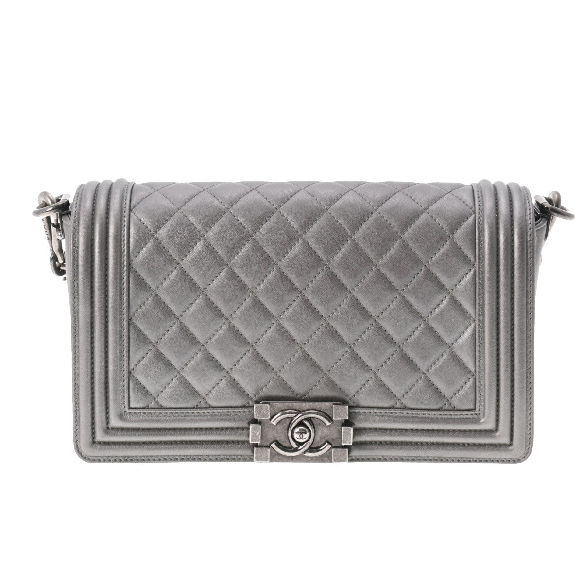 CHANEL シャネル ボーイシャネル チェーンショルダー 25cm シルバー 
