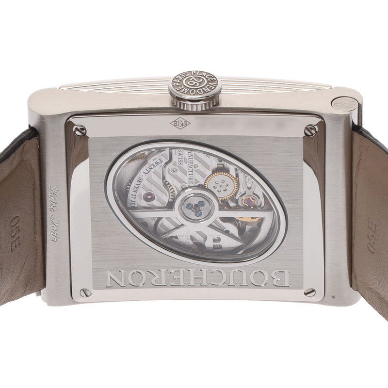 BOUCHERON ブシュロン リフレ XL ダイヤベゼル WA009213 メンズ SS/革 腕時計 自動巻き ホワイト/ダイヤ文字盤 Aランク 中古 銀蔵