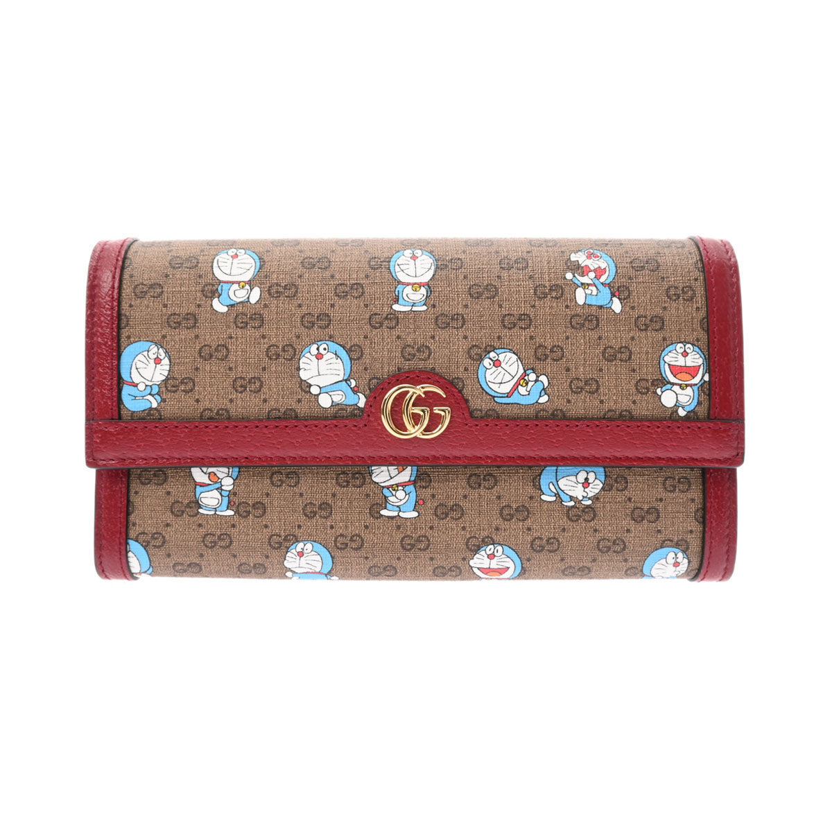 グッチドラえもんコラボ ベージュ/レッド ゴールド金具 レディース GGスプリームキャンバス 長財布 647786 GUCCI – 銀蔵オンライン