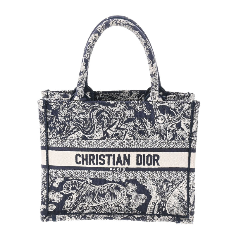 CHRISTIAN DIOR クリスチャンディオール ブックトート スモール トワルドジュイ柄 ネイビー M1265ZRGO レディース キャンバス トートバッグ Aランク 中古 銀蔵