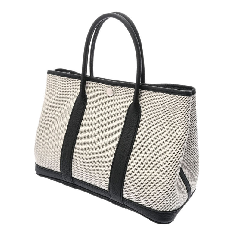 HERMES エルメス ガーデンパーティ TPM 黒/グレー パラジウム金具 Z刻印(2021年頃) レディース ネゴンダ トワルアッシュ ハンドバッグ 未使用 銀蔵