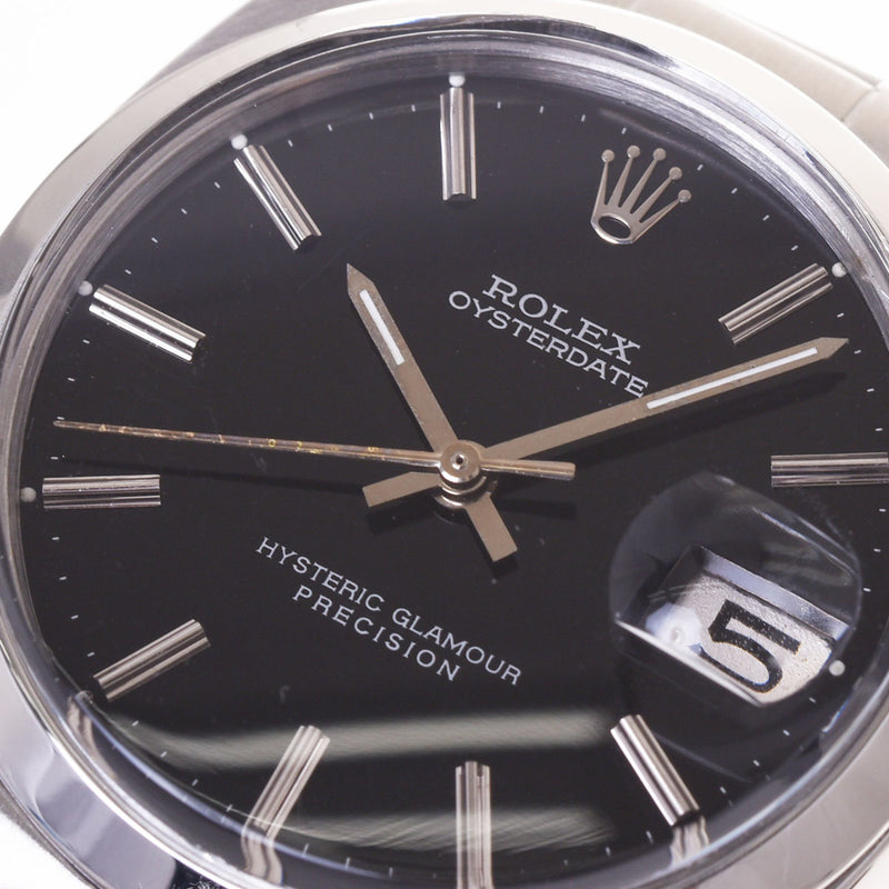 ROLEX ロレックス オイスターデイト プレシジョン ヒステリックグラマーWネーム 6694 ボーイズ SS 腕時計 手巻き 黒文字盤 Aランク 中古 銀蔵